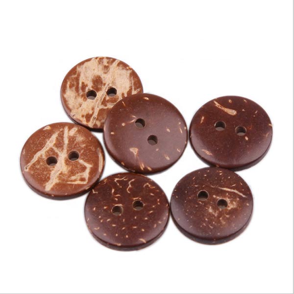 High Quality Round Brown Two Holes Eco-friendly Coconut Buttons