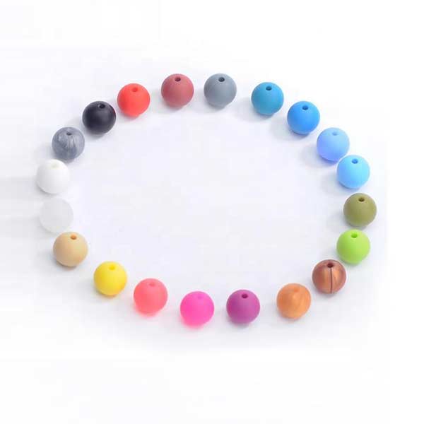 factory wholesale food grade silicone beads teether round with small moq